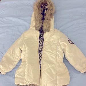 House of Dereon Reversible puffer/cheetah print  Jacket for girls